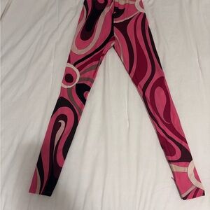 Emilio Pucci Pink and Black Swirl Leggings